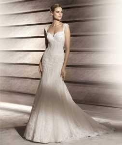 Pronovias-2012-5 Pronovias 2012 Gelinlik Modelleri -Vücuda oturan dizden bolaran gelinlik modeli