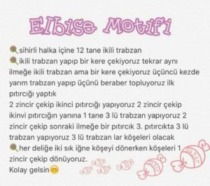 Çocuklar için altı kumaş üstü örgü motiflerle örülmüş örgü bebek elbisesi modeli yapılışı anlatımlı