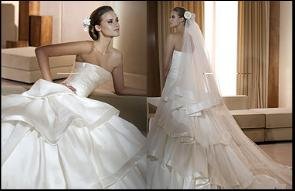 pronovias-gelinlik-.7 2011 Pronovias Arkası Fırfırlı Gelinlik Modelleri