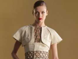 Gucci 2011 İlkbahar - Yaz Koleksiyonu - gucci dar kesim krem elbise modeli