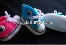 Bebekler için örgü spor converse patik modeli yapılışı (açıklamalı)