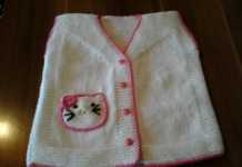 Hello Kitty ' li örgü bebek yeleği modeli yapılışı anlatımlı