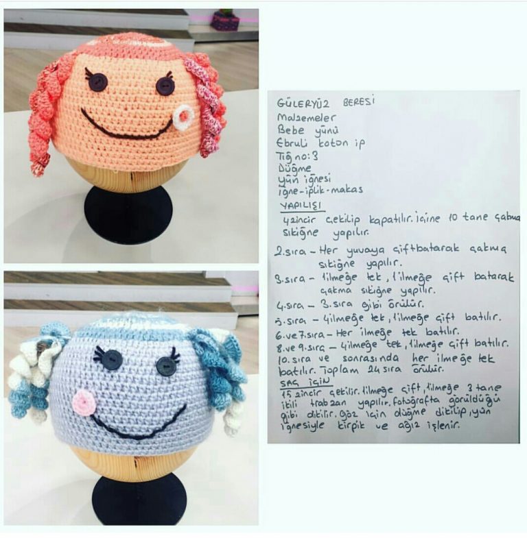 Derya Baykalla gülümse örgü gülenyüz beresi modeli yapılışı anlatımlı