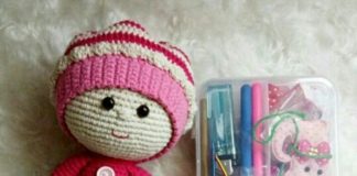 Amigurumi kırmızı kıyafetli şapkalı kız modeli yapılışı anlatımlı