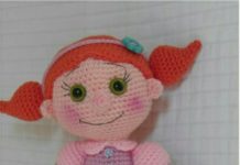 Amigurumi Örgü kızıl saçlı kiloş etekli ayakkabılı kız bebek yapılışı anlatımlı