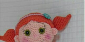 Amigurumi Örgü kızıl saçlı kiloş etekli ayakkabılı kız bebek yapılışı anlatımlı