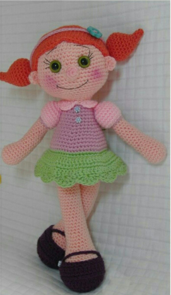 Screenshot_2017-03-26-23-50-15 Amigurumi Örgü kızıl saçlı kiloş etekli ayakkabılı kız bebek yapılışı anlatımlı