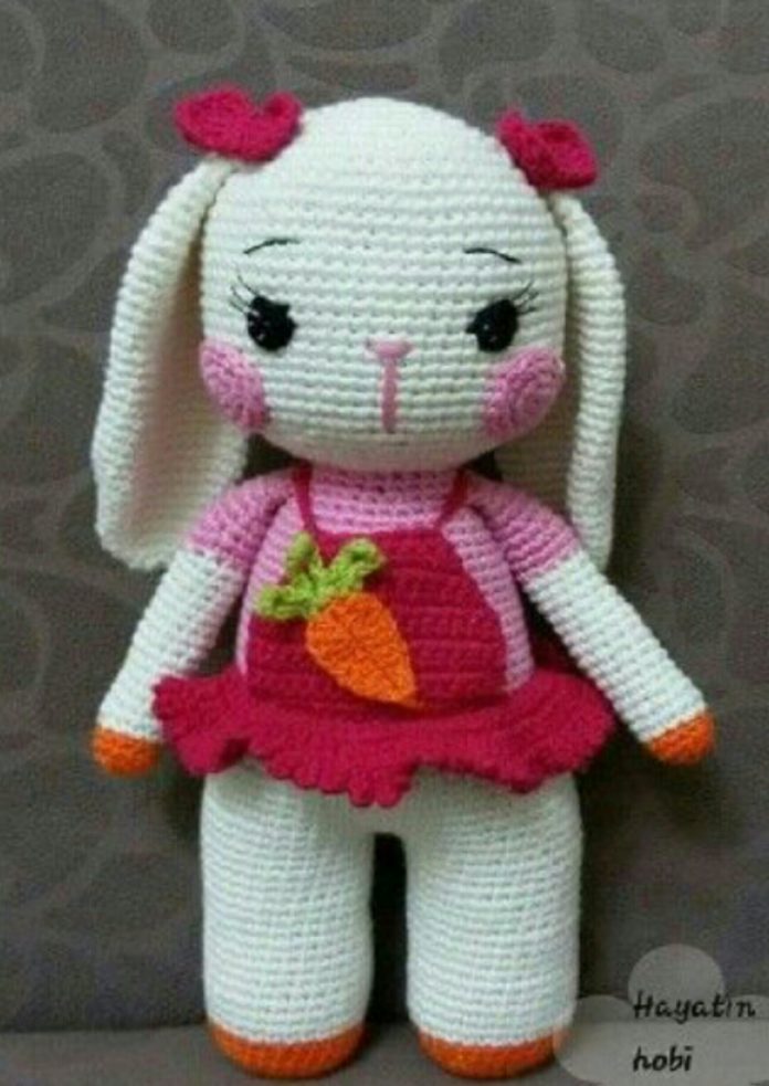 Screenshot_2017-03-27-16-07-40 Amigurumi kırmızı tokalı pembe yanaklı örgü oyuncak tavşan modeli yapılışı anlatımlı