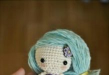 Amigurumi örgü oyuncak mavi saçlı deniz kızı modeli yapılışı anlatımlı