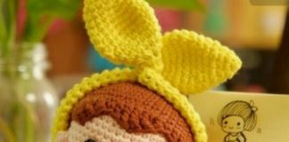 Amigurumi fiyonk bandanalı örgü oyuncak bebek modeli yapılışı anlatımlı