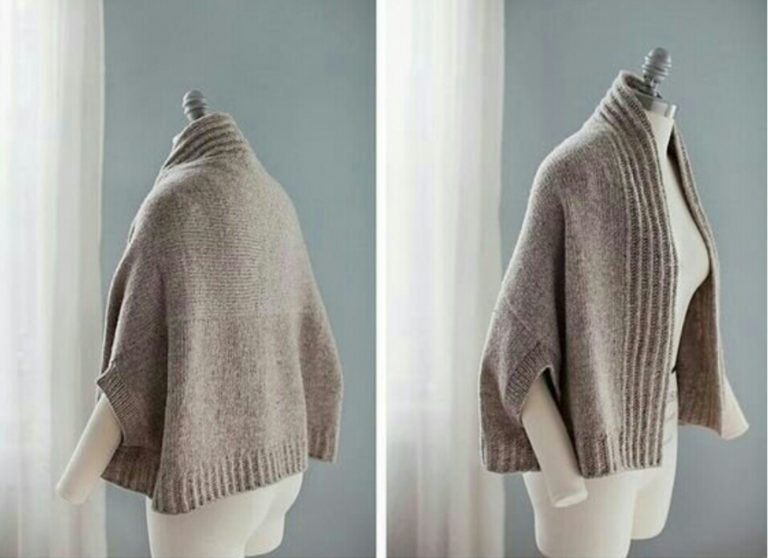 Yetişkin bayanlar için iki parça örülen kolay kollu yelek modeli yapılışı anlatımlı