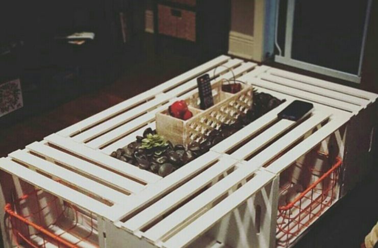 Meyve sebze kasaları ile yapılmış orta sehpe modelleri anlatımlı