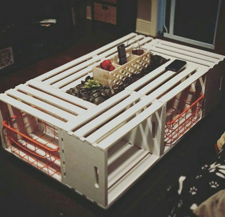 Meyve sebze kasaları ile yapılmış orta sehpe modelleri anlatımlı