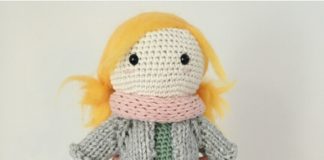 Amigurumi örgü oyuncak sarı saçlı öğrenci kız bebek modeli tarifi anlatımlı