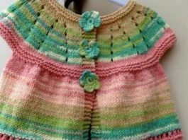 Bebekler için papatya düpmeli örgü bebek yeleği modeli tarifi anlatımlı