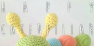 Amigurumi antenli ve ayaklı büyük boy tırtıl modeli yapılışı anlatımlı