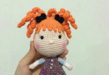 Amigurumi örgü oyuncak turuncu saçlı kız modeli yapılışı anlatımlı