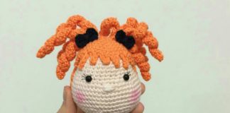 Amigurumi örgü oyuncak turuncu saçlı kız modeli yapılışı anlatımlı
