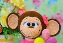 Amigurumi örgü oyuncak pembe elbiseli maymun modeli tarifi anlatımlı