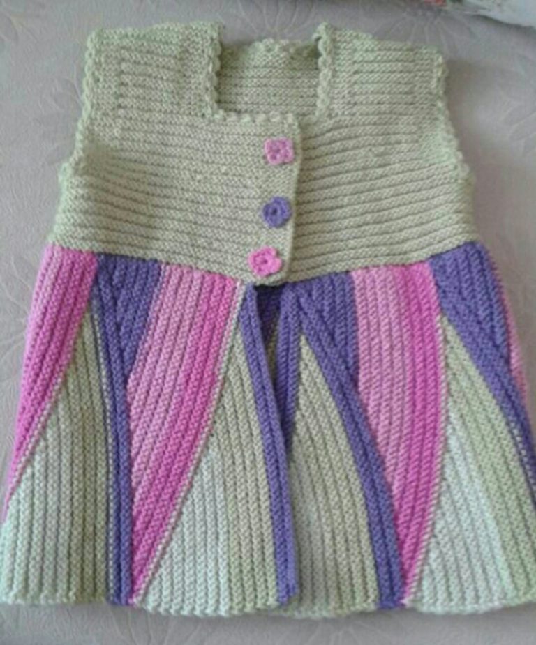 Verev kesim örgü bebek yeleği modeli yapılışı anlatımlı