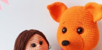 Amigurumi örgü oyuncak tilki modeli