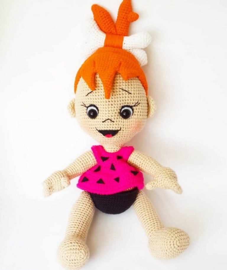 Amigurumi örgü oyuncak taş devri öizgi filminin çakıl bebek tarifi anlatımlı