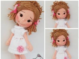 Amigurumi beyaz elbiseli kız modeli tarifi anlatımlı ve açıklamalı