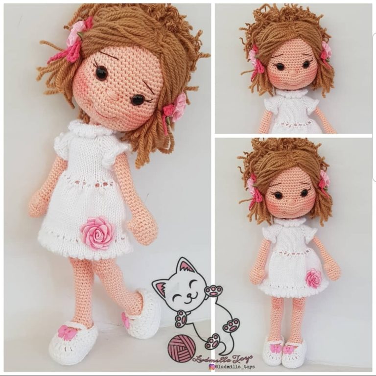 Amigurumi beyaz elbiseli kız modeli tarifi anlatımlı ve açıklamalı