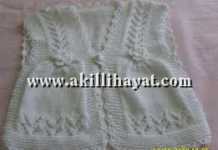 Çiçekli ve ajur örgülü bebek yeleği örneği yapılışı (anlatımlı)