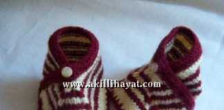 Köşeli şiş örgü bebek patiği modeli yapılışı (anlatımlı)