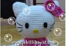 Amigurumi Örgü Oyuncak Tekniğiyle Yapılmış Hello Kitty Modeli Yapılışı (anlatımlı)