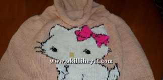 Hello Kitty figürlü bayan kazak modeli yapılışı (açıklamalı ve şemalı)