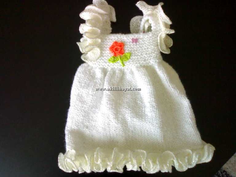 Kolay fırfırlı bebek elbisesi modeli yapılışı (açıklamalı)