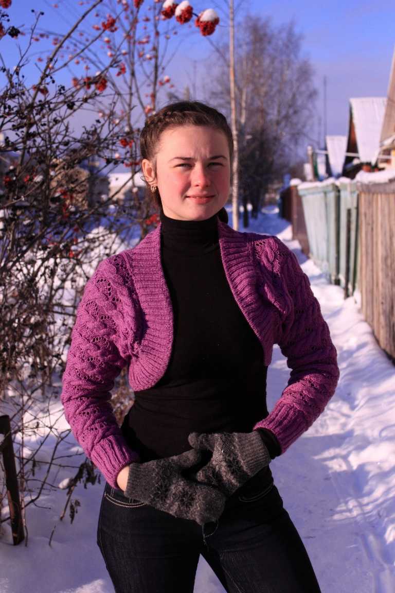 Örgü Mor Bolero ( anlatımlı)