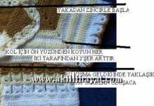 Oklava işi bebek yeleği örneği yapılışı (açıklamalı)