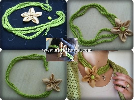 Örgü kolye ve saç bandı modeli yapılışı (anlatımlı)