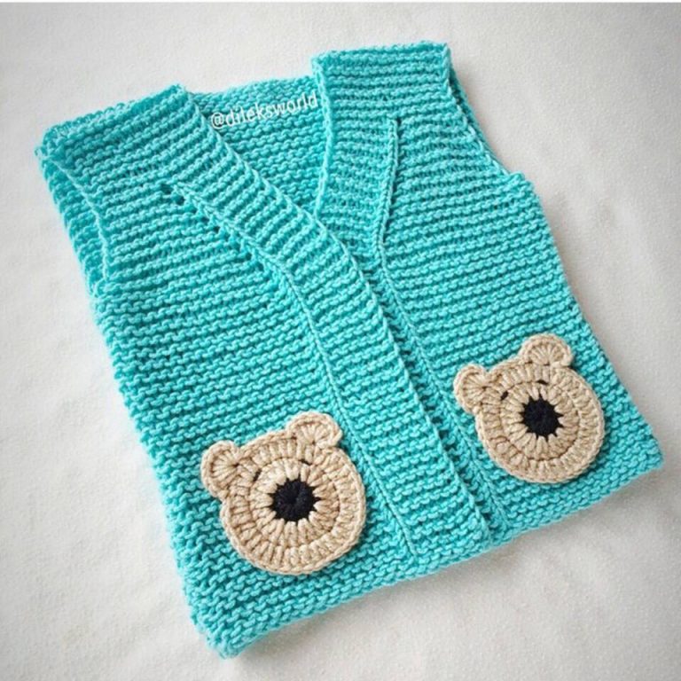 Ayıcıklı örgü bebek yeleği modeli yapilisi anlatımlı