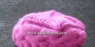 Pembe Saç Örgülü Şapka Modeli Yapılışı (açıklamalı)