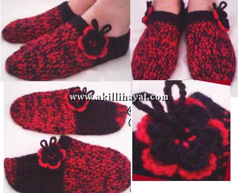 Terlik tarzı örgü patik modeli yapılışı (anlatımlı)