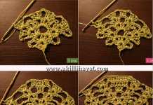 Resimli anlatım tığ işi şal modeli yapılışı Resimli anlatım tığ işi şal modeli yapılışı