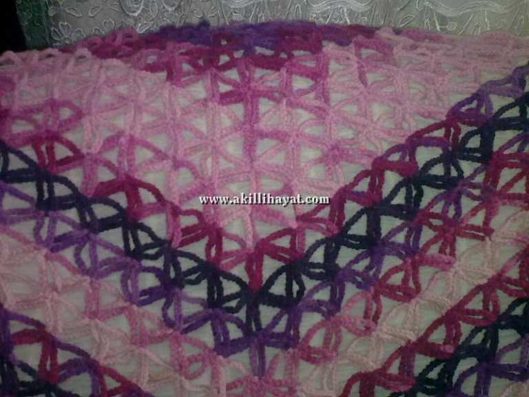 modern tığ işi şal modeli yapılışı